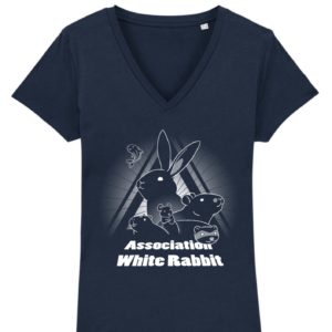 T-shirt bio col V femme - bleu marine