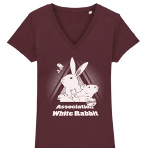 T-shirt bio col V femme - bordeaux