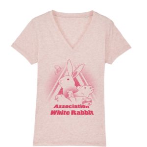 T-shirt bio col V femme - rose
