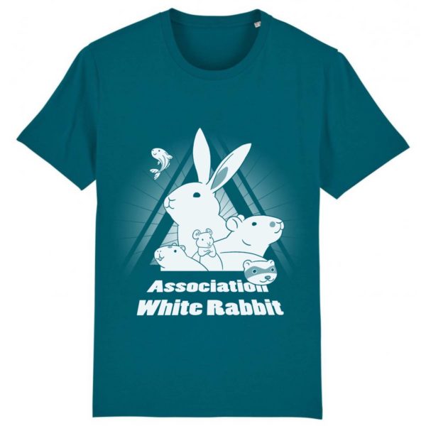 T-shirt bio unisexe - bleu pétrole (dessin blanc)